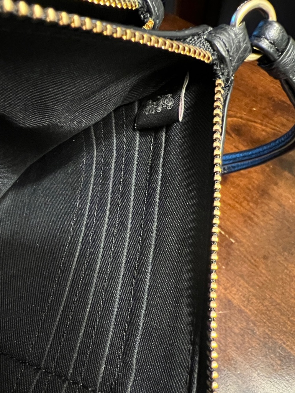 SOLD!!! Coach Dark Brown and Black Signature Canvas Wristlet - Picture 13 of 14